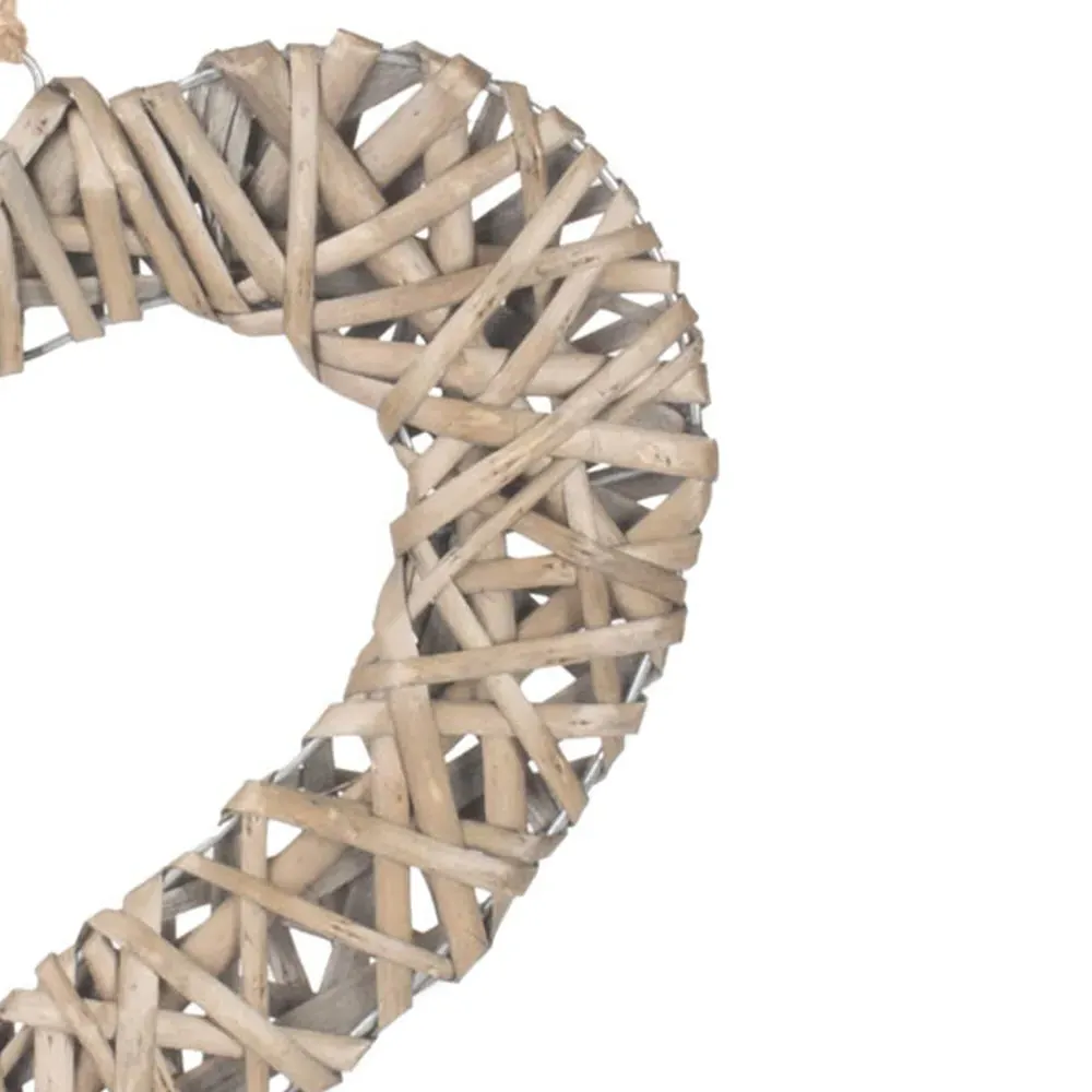 Medium Flat Open Wicker Heart - Brown