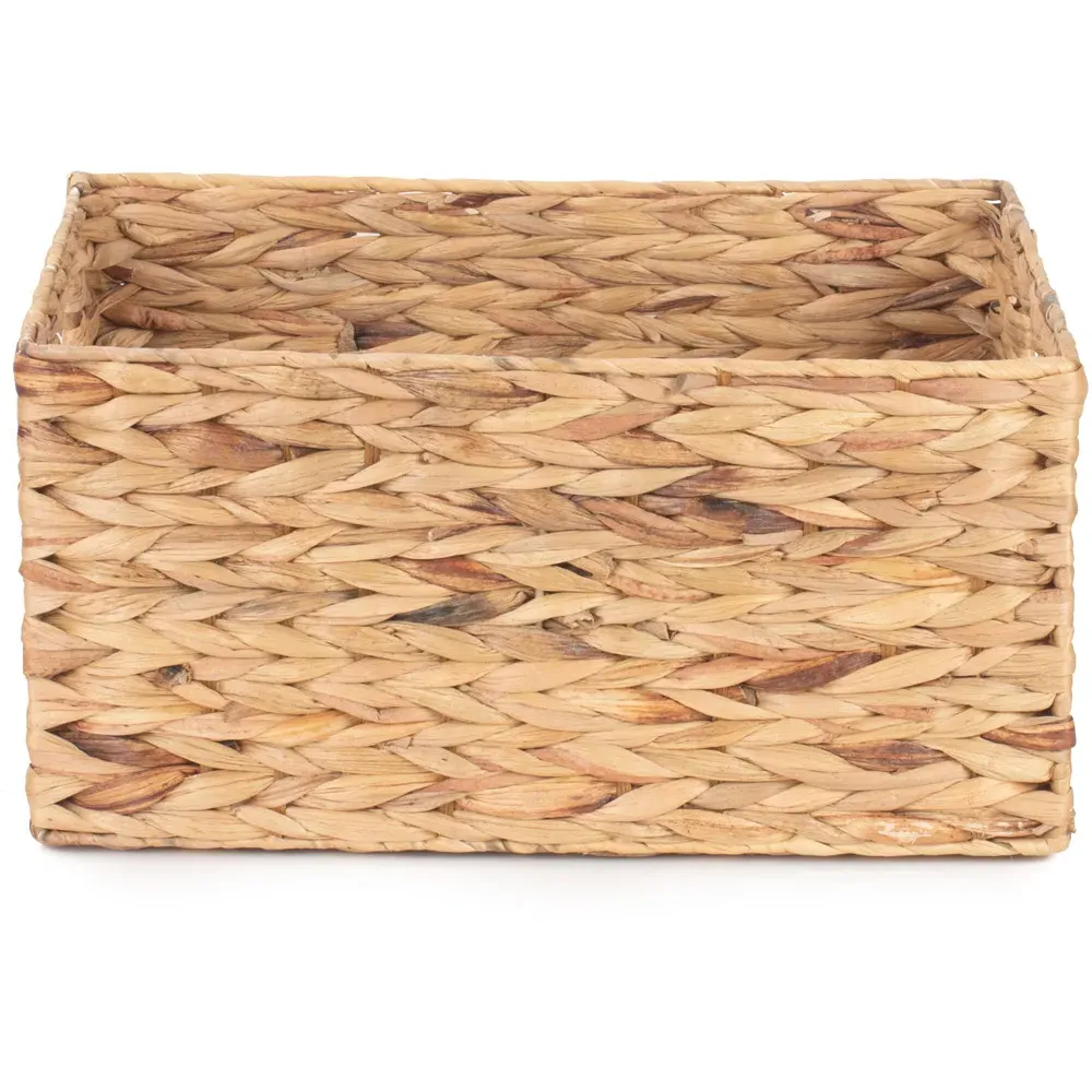 Medium Rectangular Water Hyacinth Storage Basket - Brown