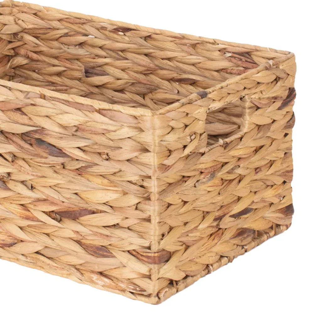 Medium Rectangular Water Hyacinth Storage Basket - Brown