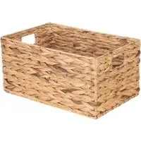 Medium Rectangular Water Hyacinth Storage Basket - Brown