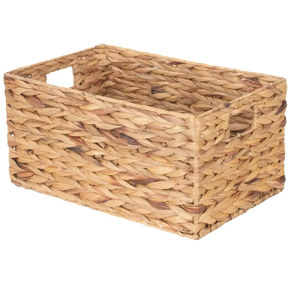 Medium Rectangular Water Hyacinth Storage Basket - Brown