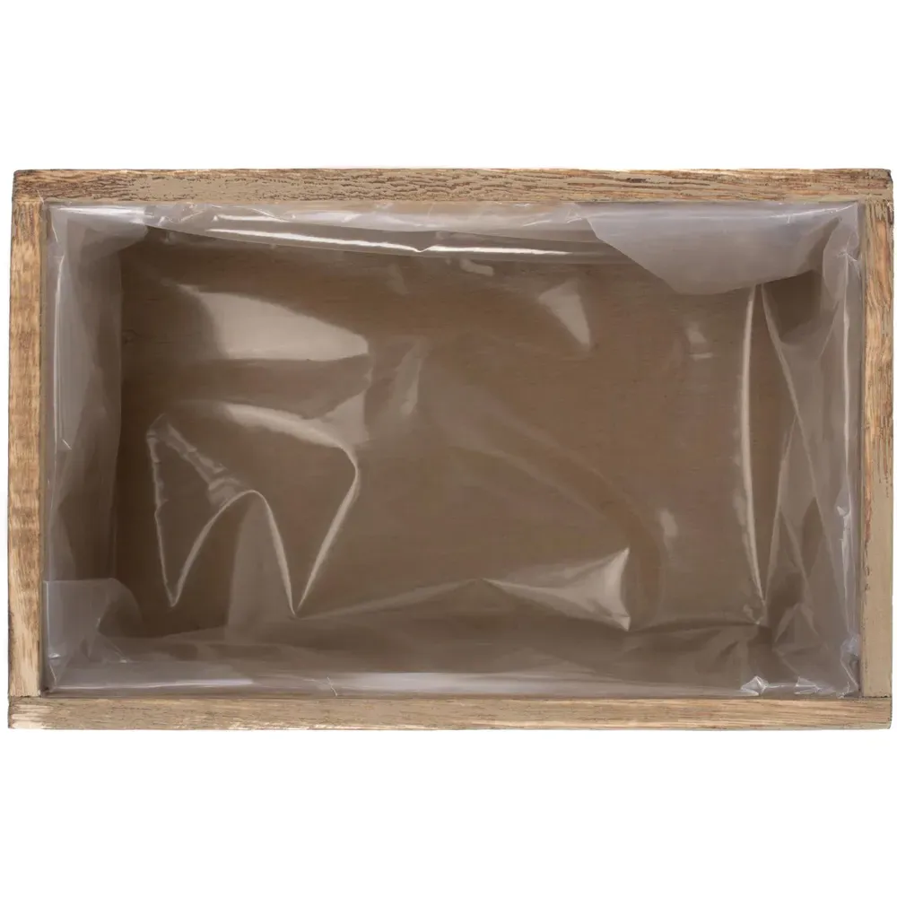 Oak Effect Wooden Planter - Brown