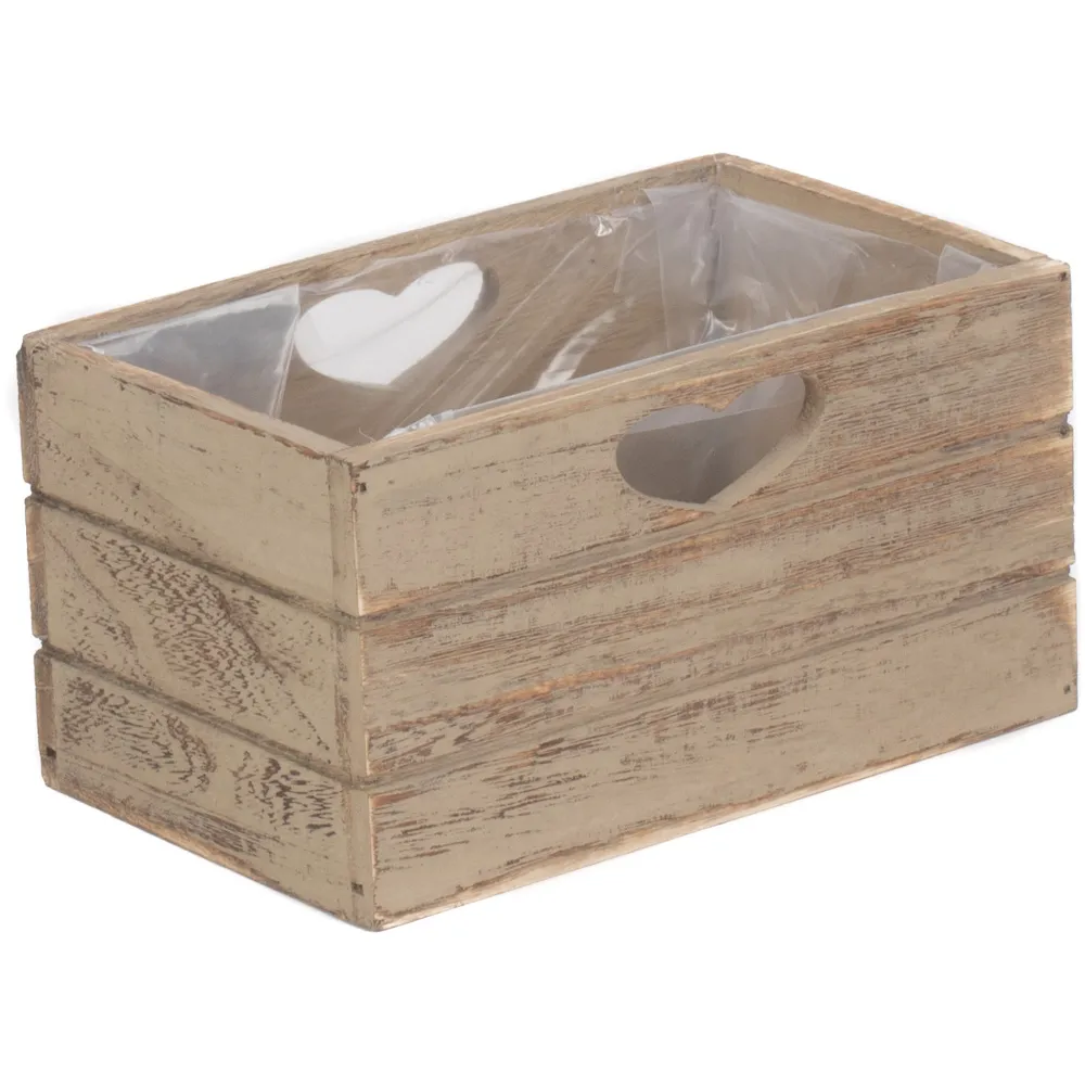 Oak Effect Wooden Planter - Brown