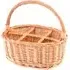 Oval Glass Cutlery Drinks Basket - Brown, Willow