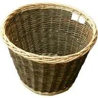 Round Rustic Log Basket - Brown, Willow
