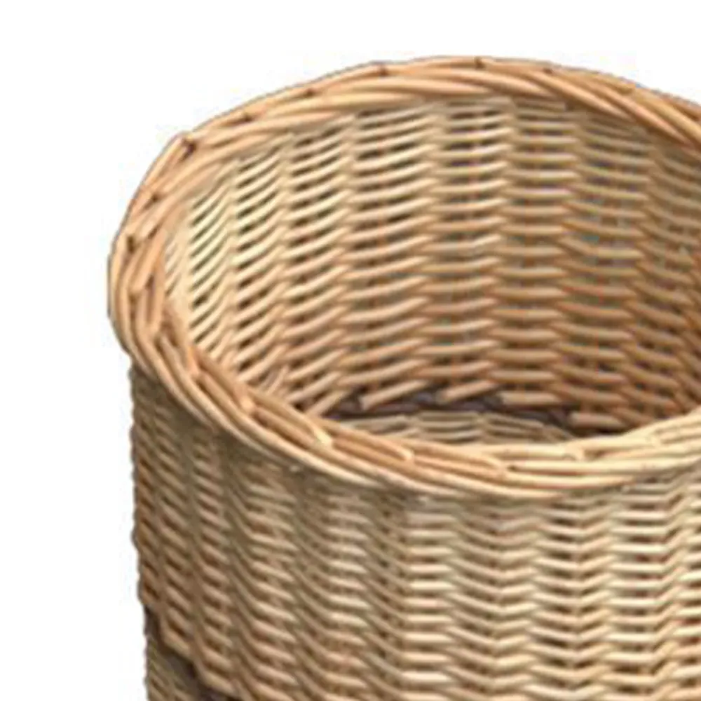 Round Umbrella Walking Stick Wicker Basket - Brown