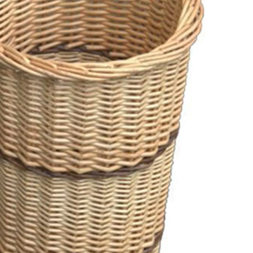 Round Umbrella Walking Stick Wicker Basket - Brown