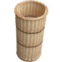Round Umbrella Walking Stick Wicker Basket - Brown