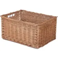 Small Double Steamed Open Wicker Storage Basket - Brown