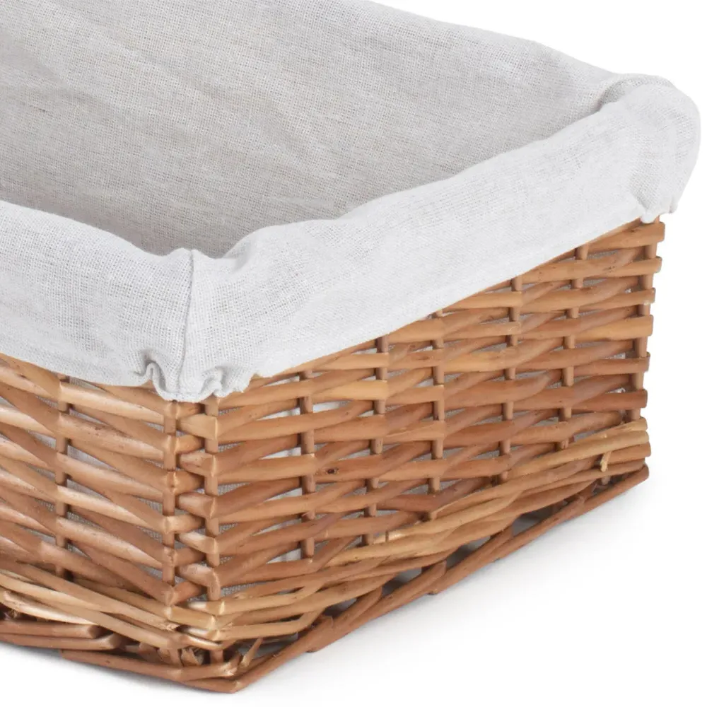 Small Double Steamed Wicker Storage Basket - Brown