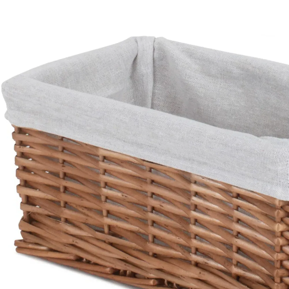 Small Double Steamed Wicker Storage Basket - Brown