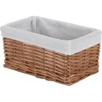 Small Double Steamed Wicker Storage Basket - Brown