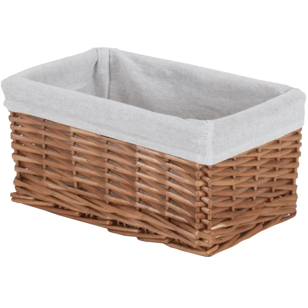 Small Double Steamed Wicker Storage Basket - Brown image