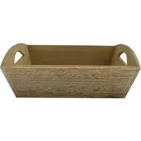 Small Oak Effect Wooden Storage Tray - Brown