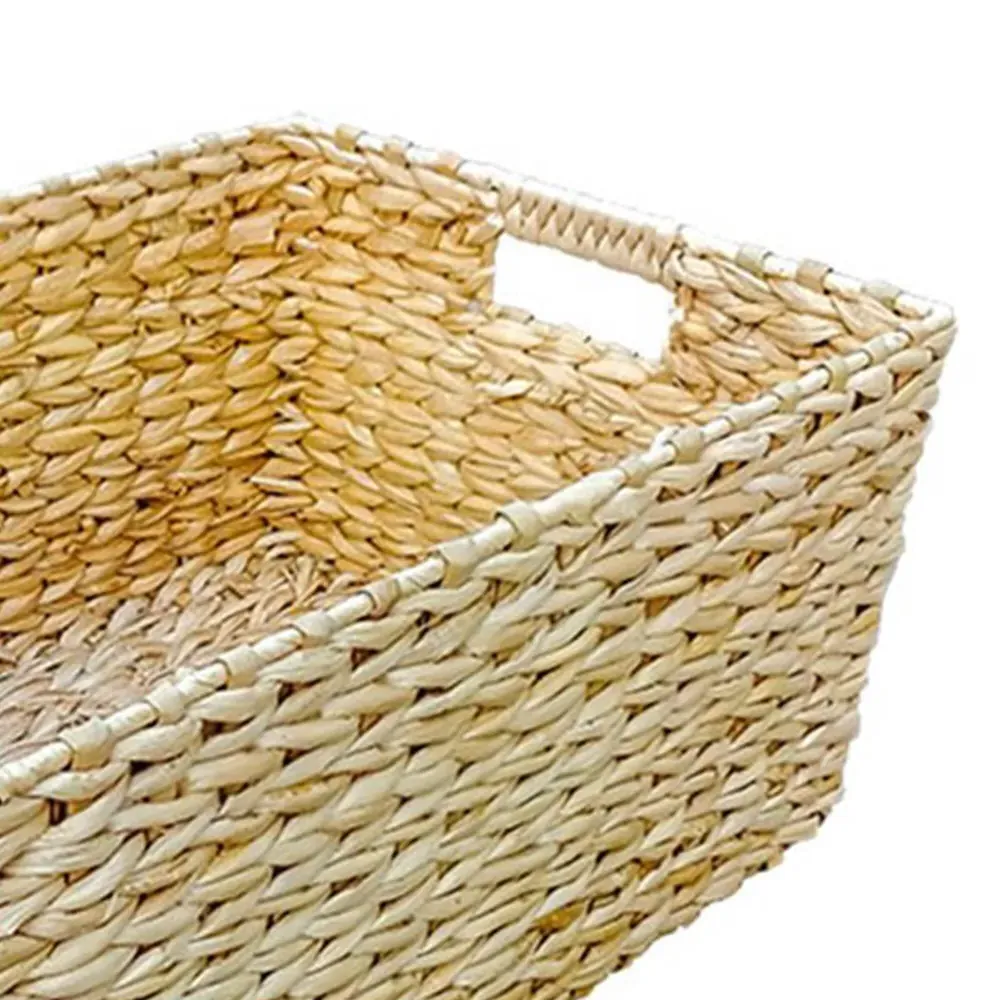 Small Rectangular Water Hyacinth Storage Basket - Brown