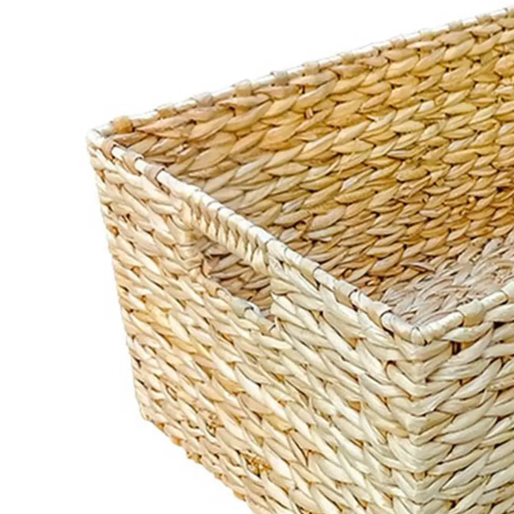 Small Rectangular Water Hyacinth Storage Basket - Brown