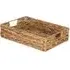 Small Shallow Rectangular Water Hyacinth Storage Basket - Brown