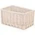 Small White Wash Open Wicker Storage Basket - White