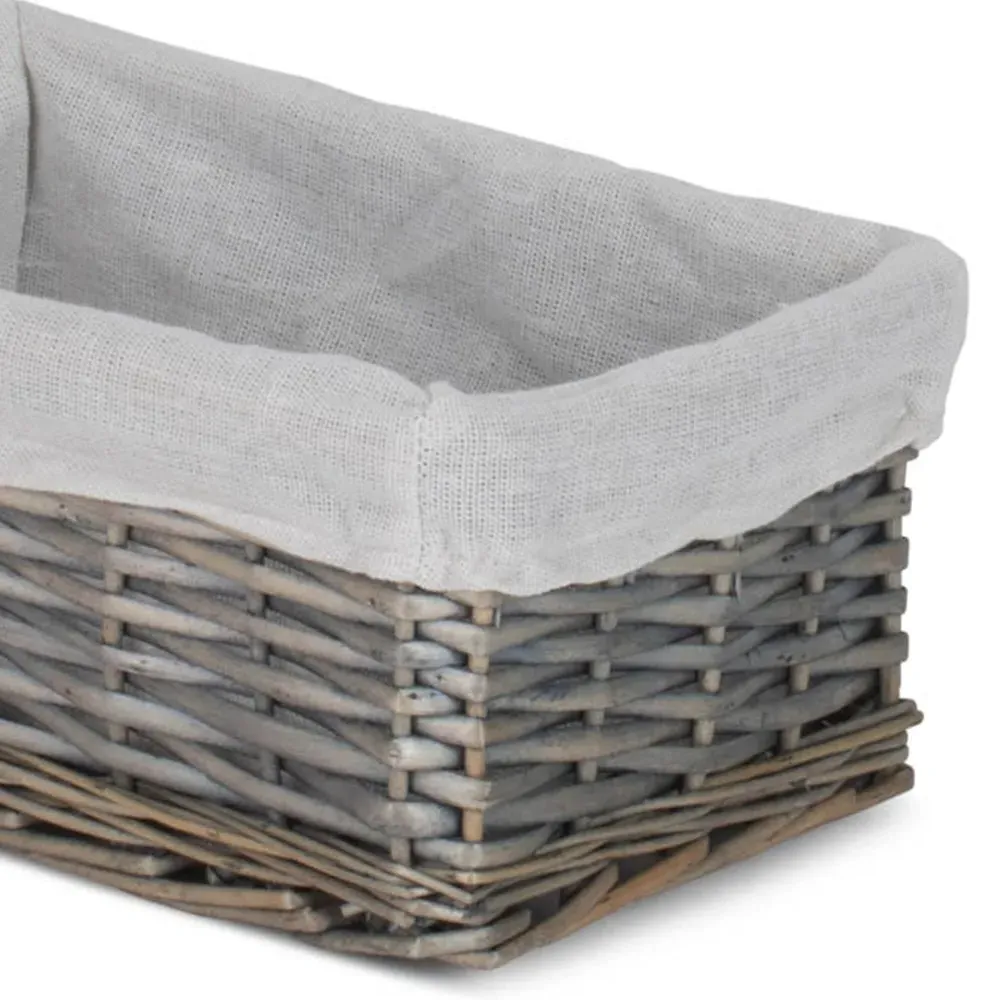 Small Wicker Storage Basket with Handles - Brown