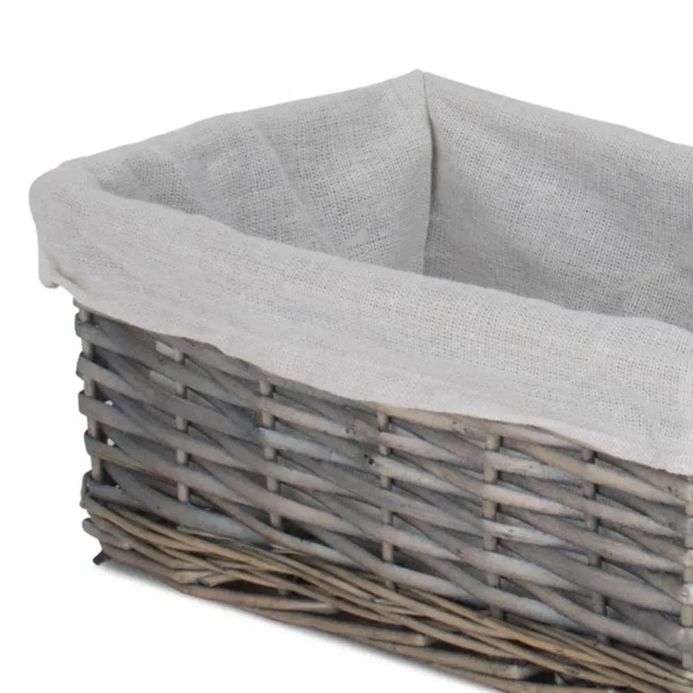 Small Wicker Storage Basket with Handles - Brown