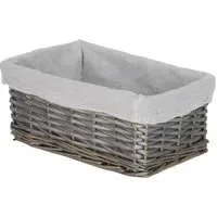 Small Wicker Storage Basket with Handles - Brown