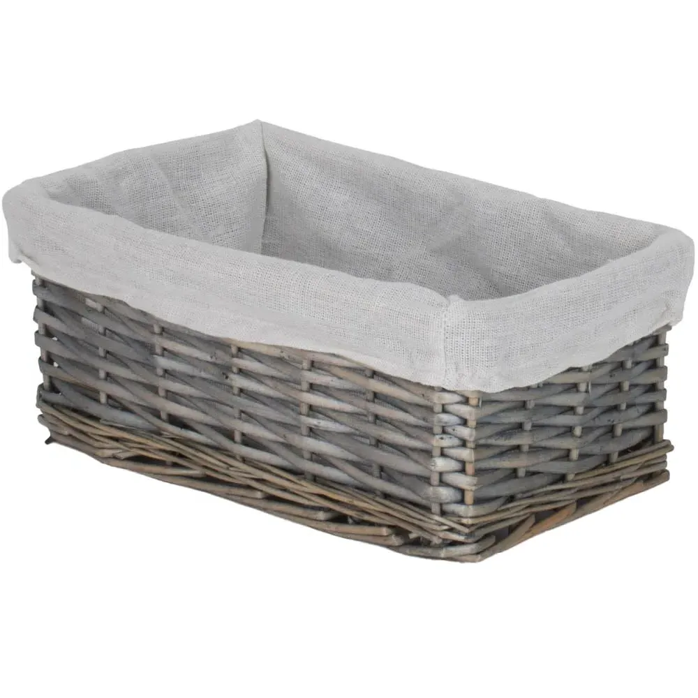 Small Wicker Storage Basket with Handles - Brown