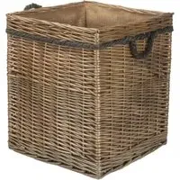 Square Medium Storage Log Basket - Brown
