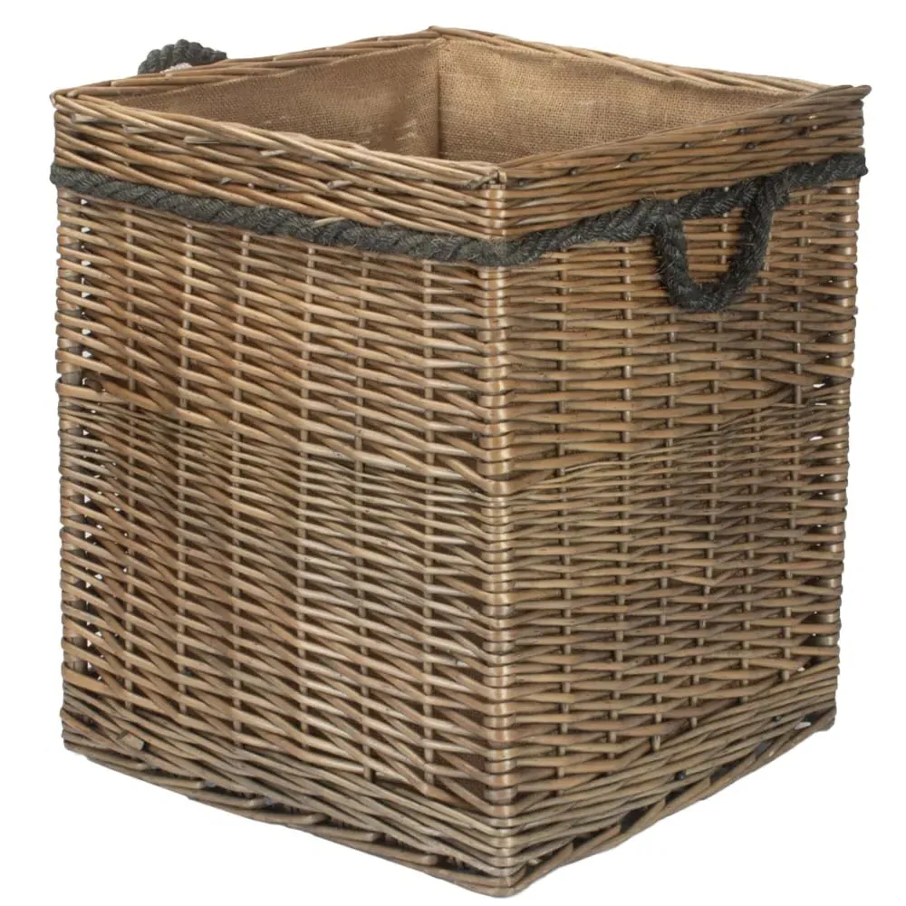 Square Medium Storage Log Basket - Brown image