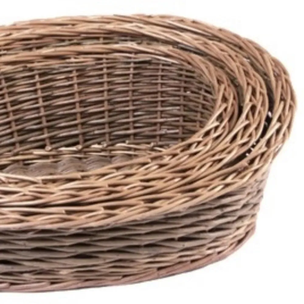 Two Tone Oval Tray Set of 3 - Green, Willow