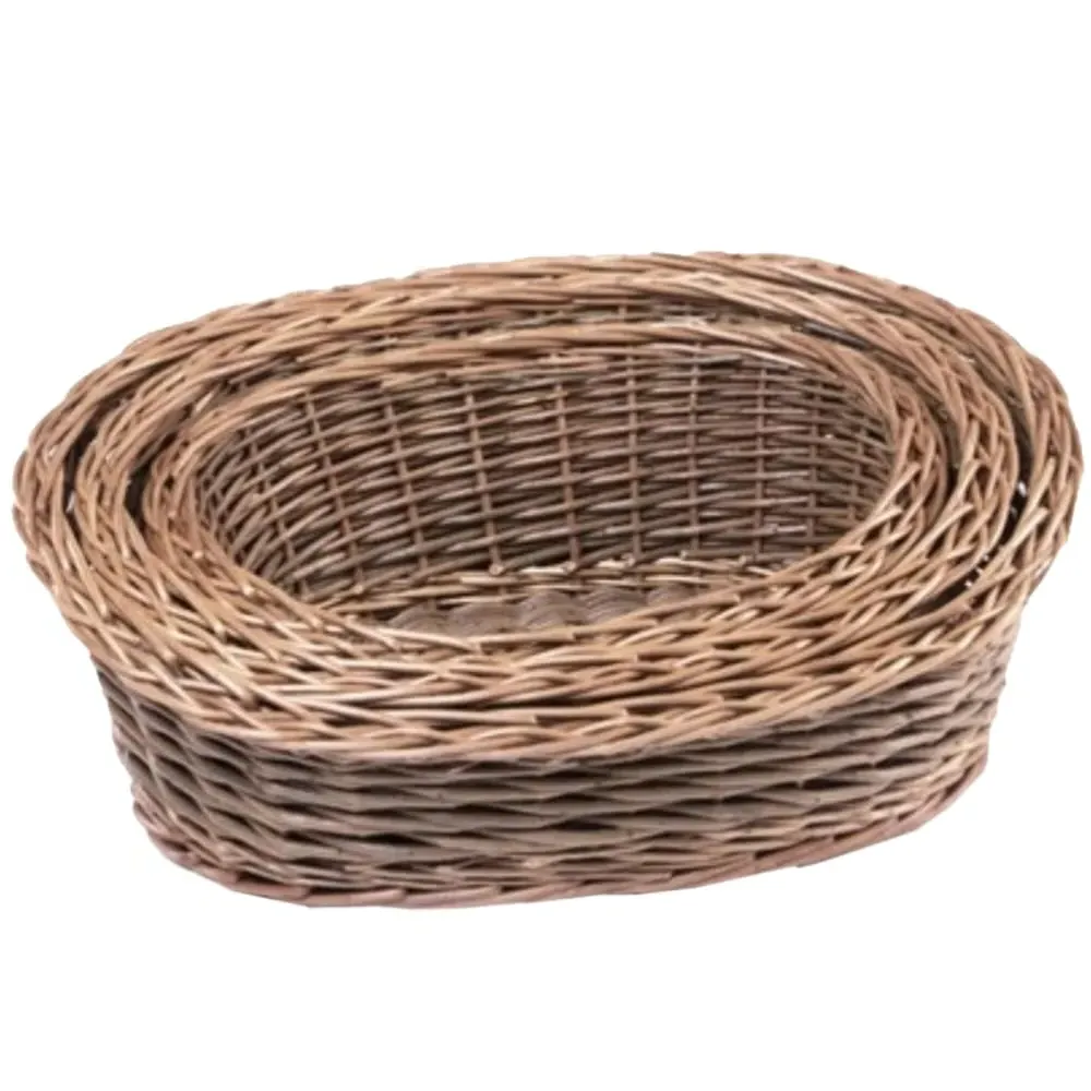 Two Tone Oval Tray Set of 3 - Green, Willow image