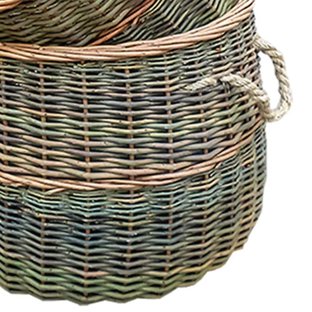 Wicker Log Basket Set of 2 - Brown, Willow
