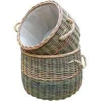 Wicker Log Basket Set of 2 - Brown, Willow