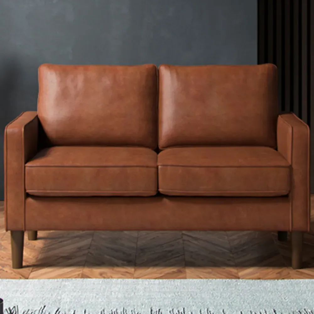 2-Seater Sofa - Tan, Faux Leather image