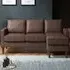 3-Seater Reversible Chaise Sofa - Brown, Faux Leather