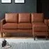 3-Seater Reversible Chaise Sofa - Brown, Faux Leather
