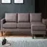 3-Seater Reversible Chaise Sofa - Grey, Faux Leather