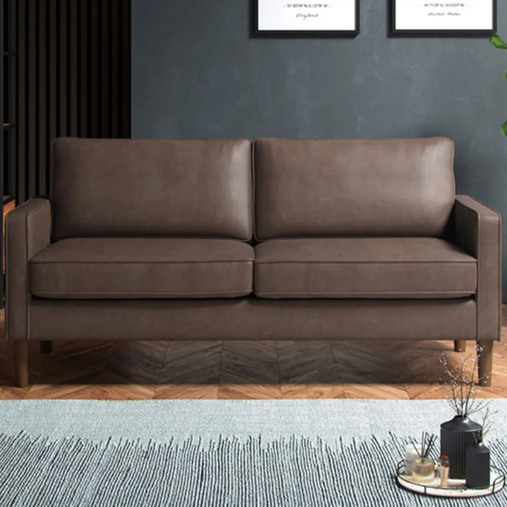 3-Seater Sofa - Brown, Faux Leather