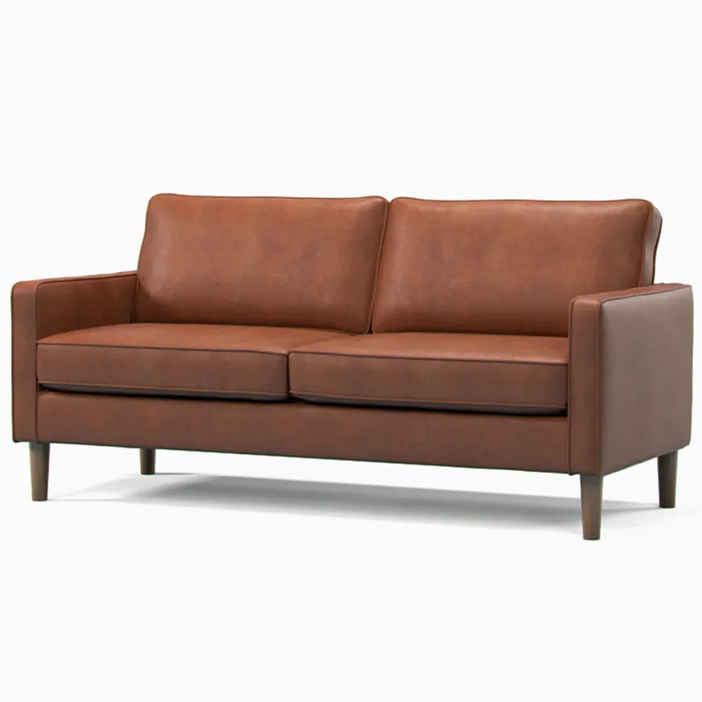 3-Seater Sofa - Tan, Faux Leather