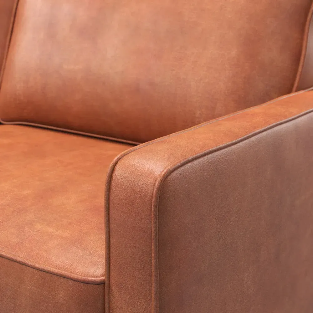 3-Seater Sofa - Tan, Faux Leather