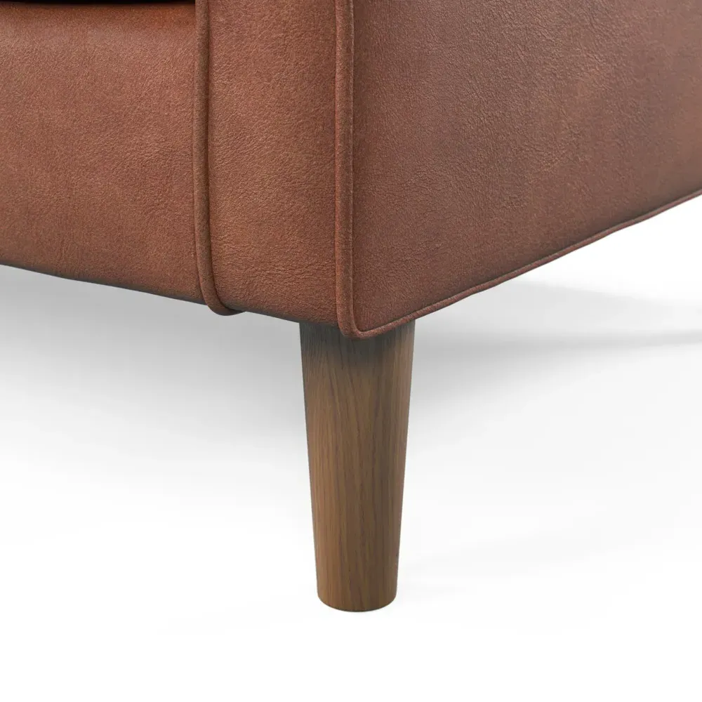 3-Seater Sofa - Tan, Faux Leather