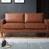 3-Seater Sofa - Tan, Faux Leather