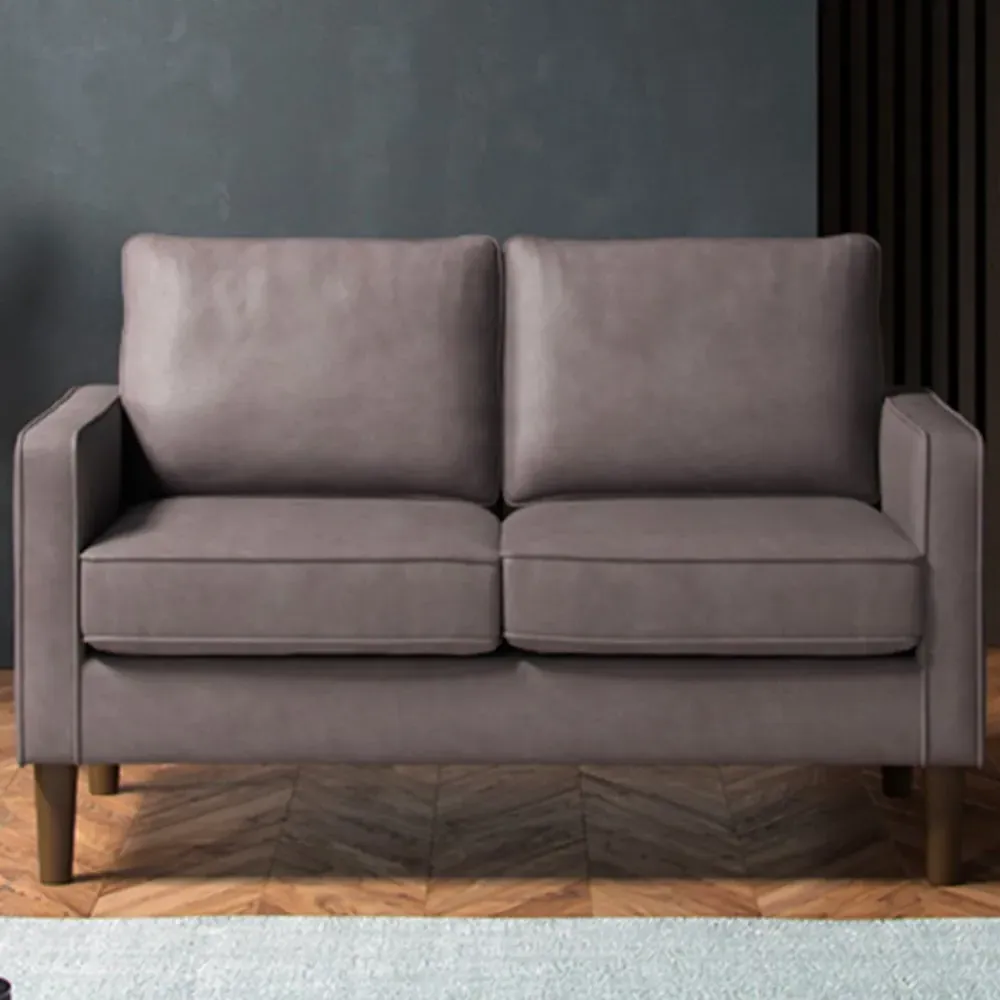Regan 2-Seater Sofa - Grey, Faux Leather image