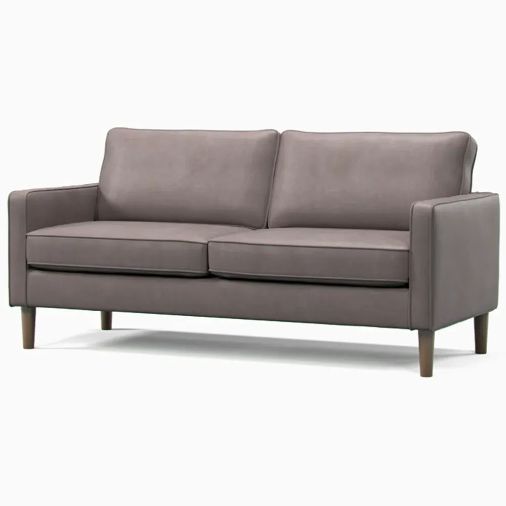 Regan 3-Seater Sofa - Grey, Faux Leather
