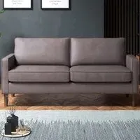 Regan 3-Seater Sofa - Grey, Faux Leather