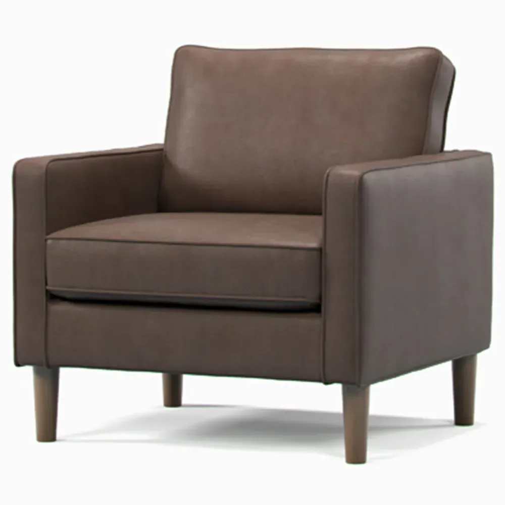 Regan Armchair - Brown, Faux Leather
