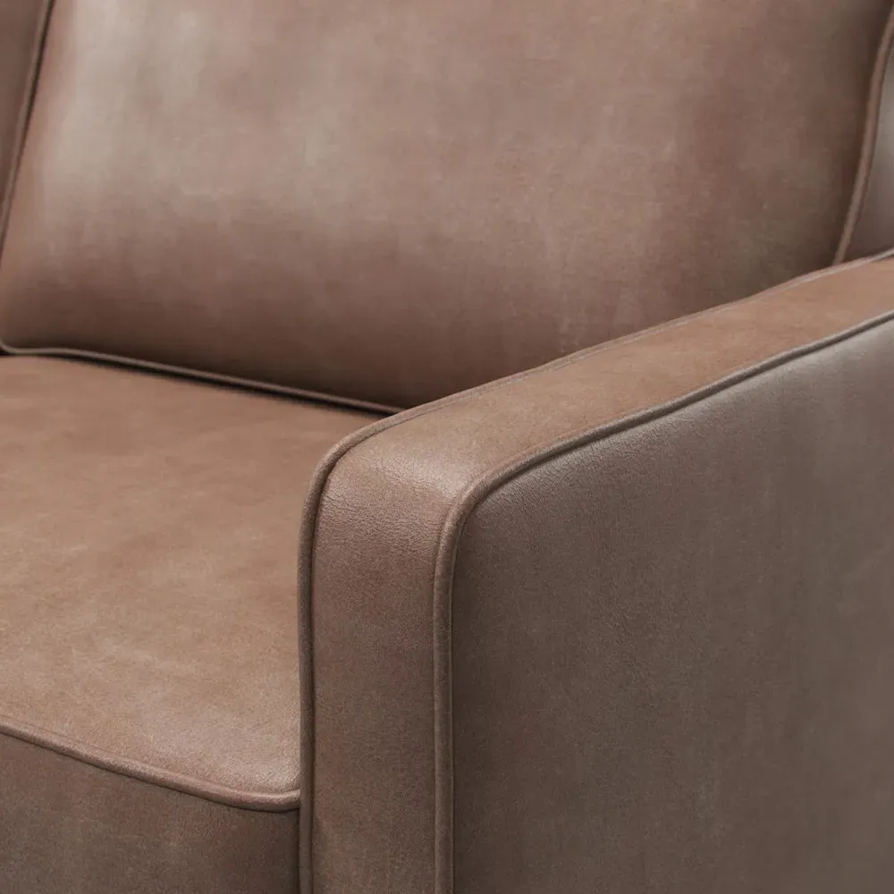 Regan Armchair - Brown, Faux Leather