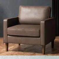 Regan Armchair - Brown, Faux Leather