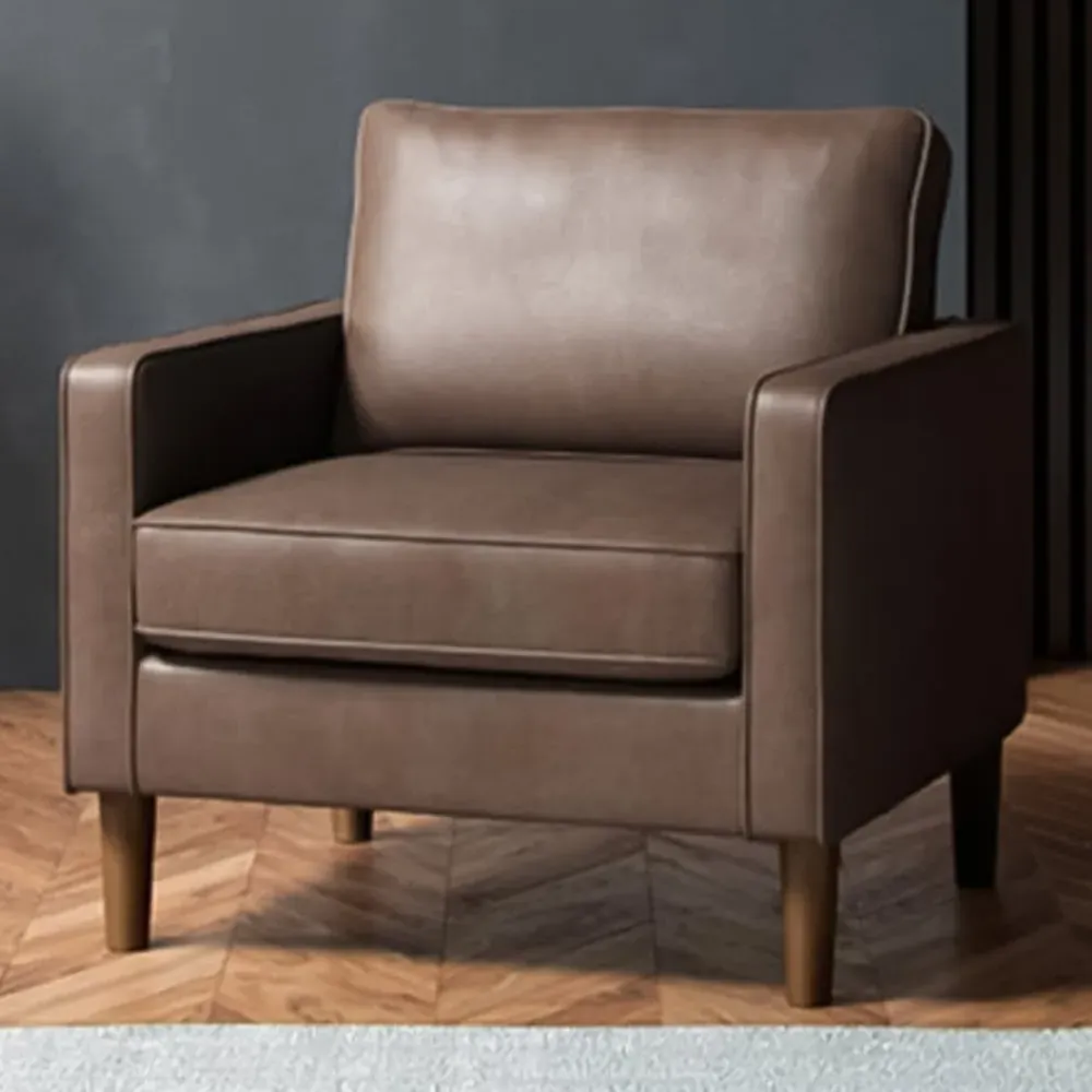 Regan Armchair - Brown, Faux Leather image