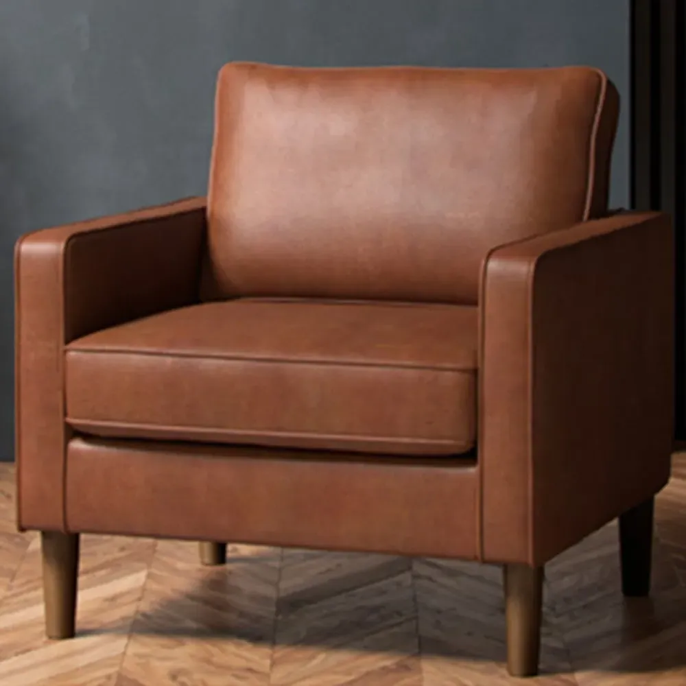 Regan Armchair - Brown, Faux Leather image