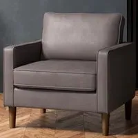 Regan Armchair - Grey, Faux Leather